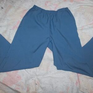 Vintage Blair Women's Blue Green Elastic Waist Pleated Dressy Pants Size 16P